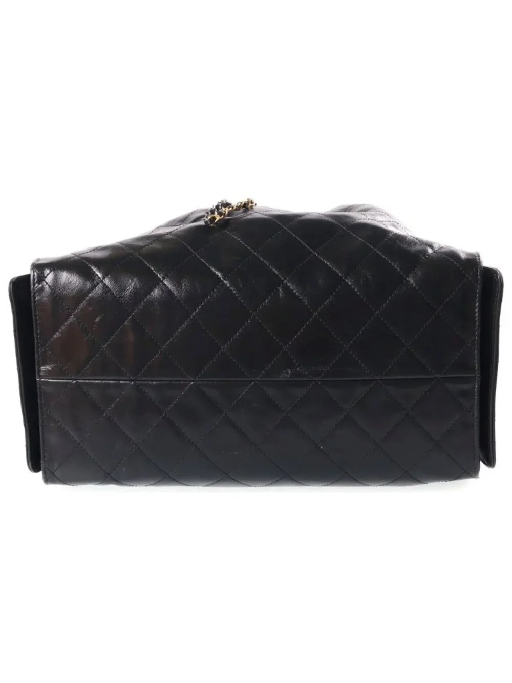 Chanel 25 Small Chain Shoulder Bag Black Caviar Leather Gold Silver